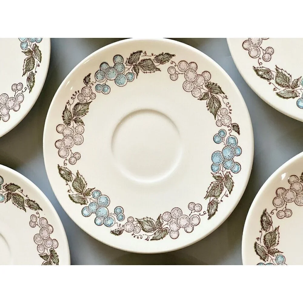 Vintage 1960s Taylor Smith & Taylor Concord Saucers Set of 7 TS&T Plates Dishes